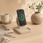 MagSafe Charging Stand with Catch-All Tray – 25W Fast Wireless Charger, StandBy Mode, Desk Organizer
