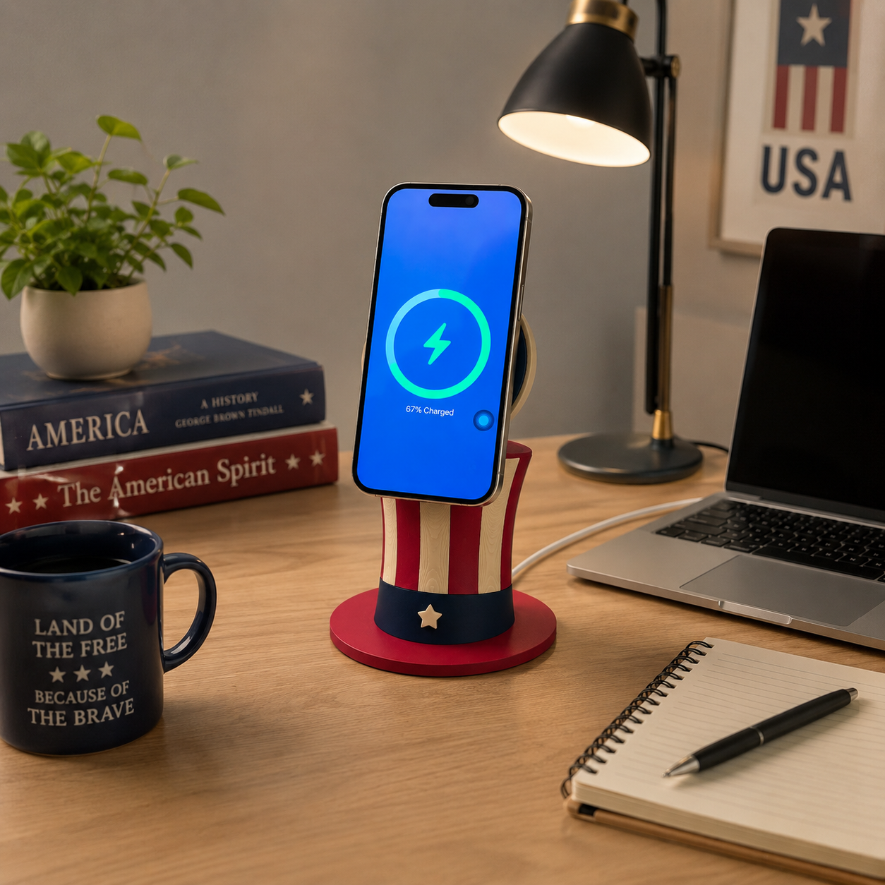 Uncle Sam Hat Wireless Charger – 25W MagSafe Charging Stand