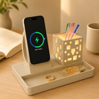 Cube Dock – MagSafe Charging Station with LED Pen Holder & Desk Organizer