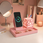 Cube Dock – MagSafe Charging Station with LED Pen Holder & Desk Organizer