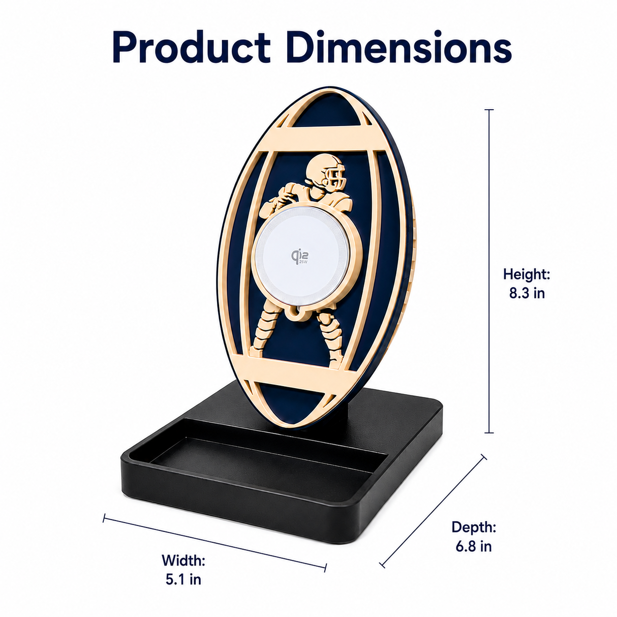 Football Wireless Charger Stand gift packaging, 25W Qi2 MagSafe charger for football fans, coaches, and sports gift recipients