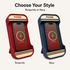 Retro payphone MagSafe dock both color options Burgundy Red and Midnight Navy side by side – Form and Fix