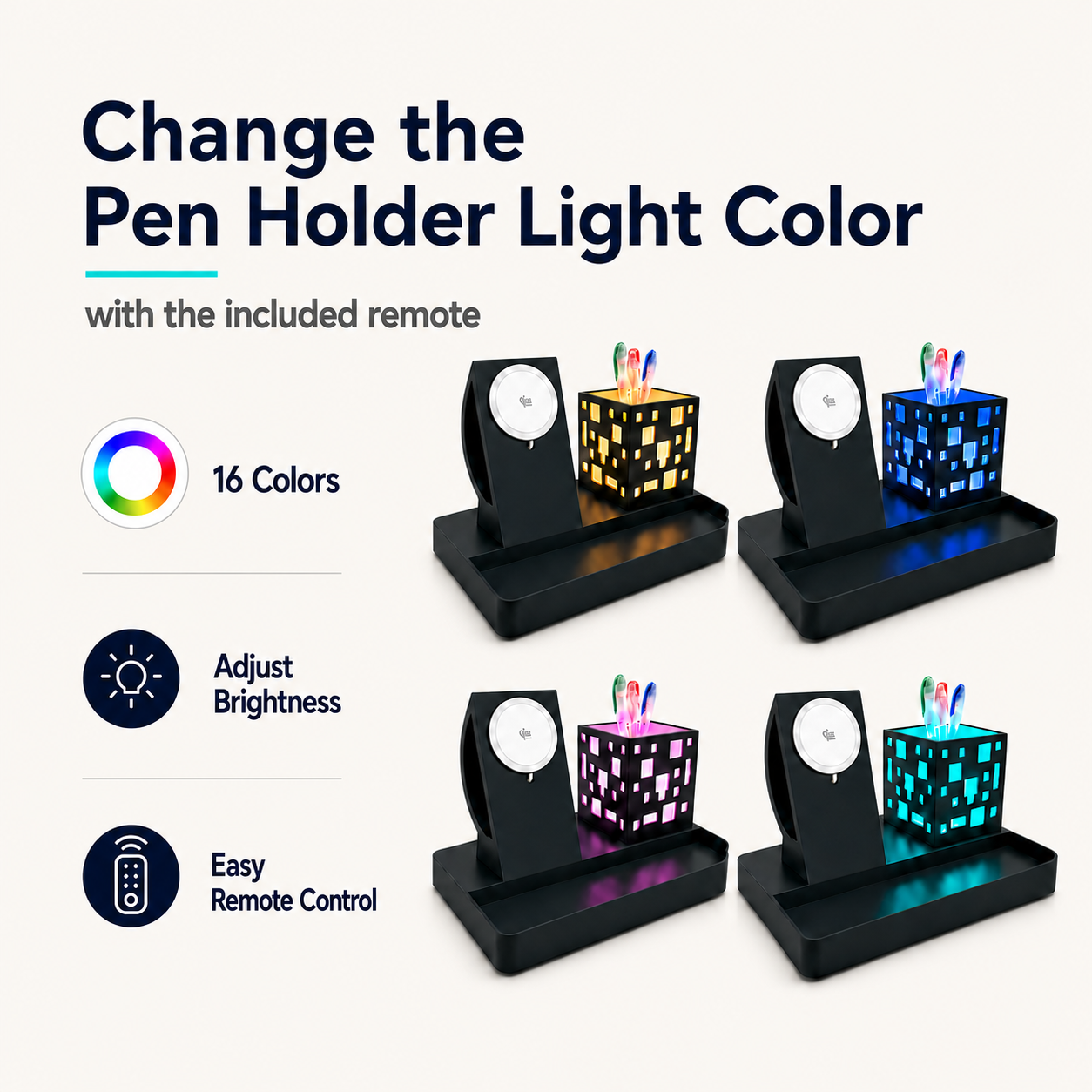 Cube Dock – MagSafe Charging Station with LED Pen Holder & Desk Organizer