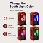 Side view of London phone booth MagSafe charging dock with color-changing LED light on – Form and Fix