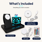 Cube Dock – MagSafe Charging Station with LED Pen Holder & Desk Organizer