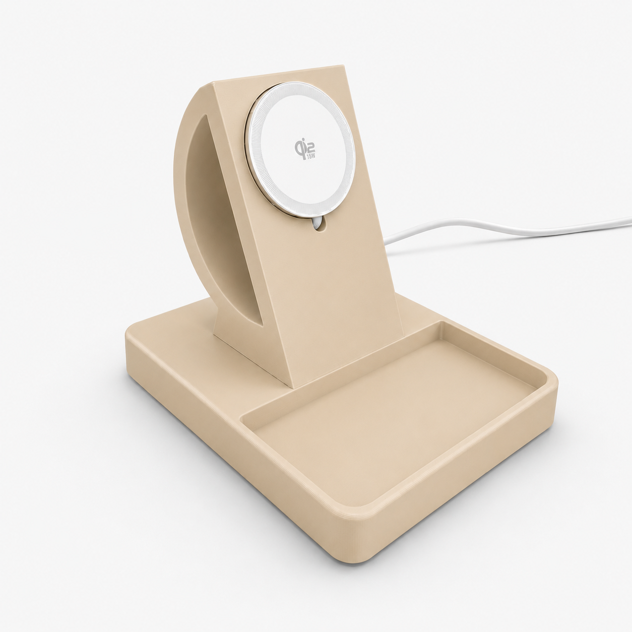 MagSafe Charging Stand with Catch-All Tray – 25W Fast Wireless Charger, StandBy Mode, Desk Organizer