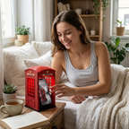 Vintage Phone Booth MagSafe Charger for iPhone with LED Lights