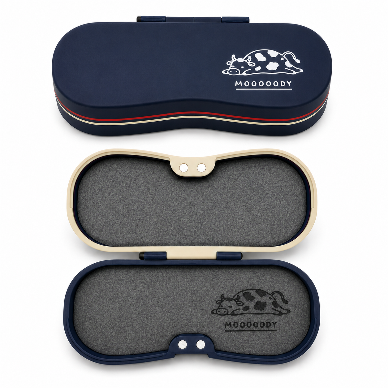 Cute Character Glasses Case | Hard Shell Magnetic Eyeglass Holder, Eco-Friendly, Felt Lined, Funny Gift