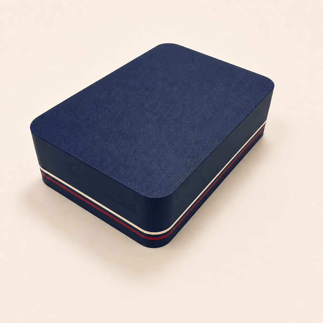 Side view of navy 3ml peptide vial travel case
