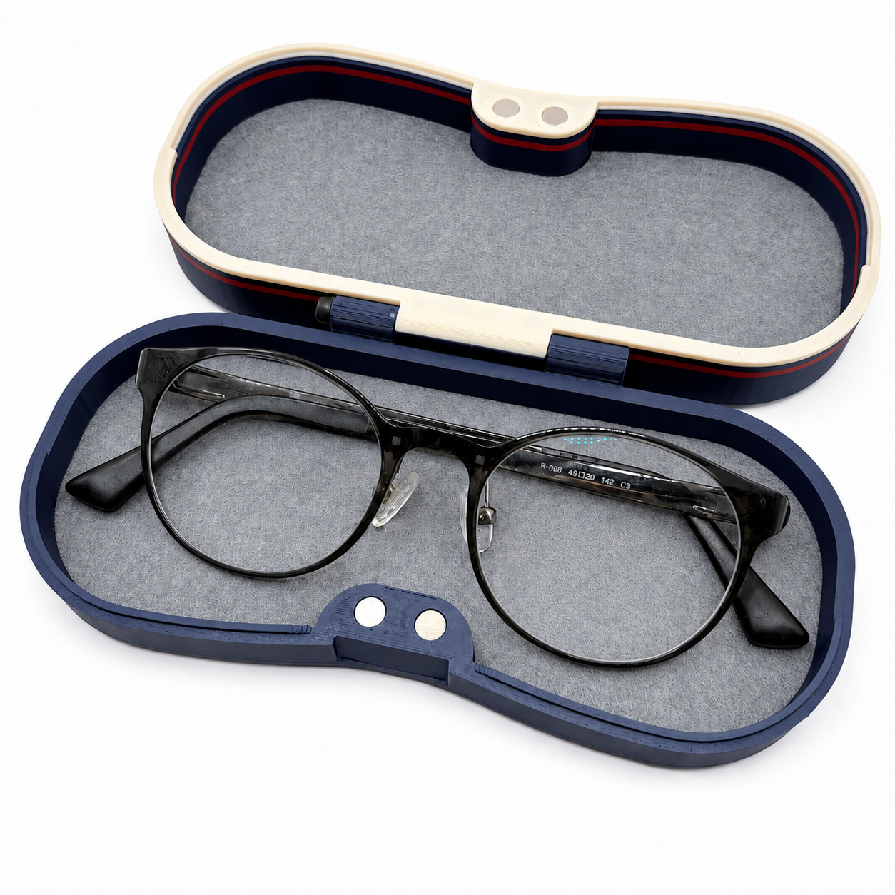Cute Character Glasses Case | Hard Shell Magnetic Eyeglass Holder, Eco-Friendly, Felt Lined, Funny Gift