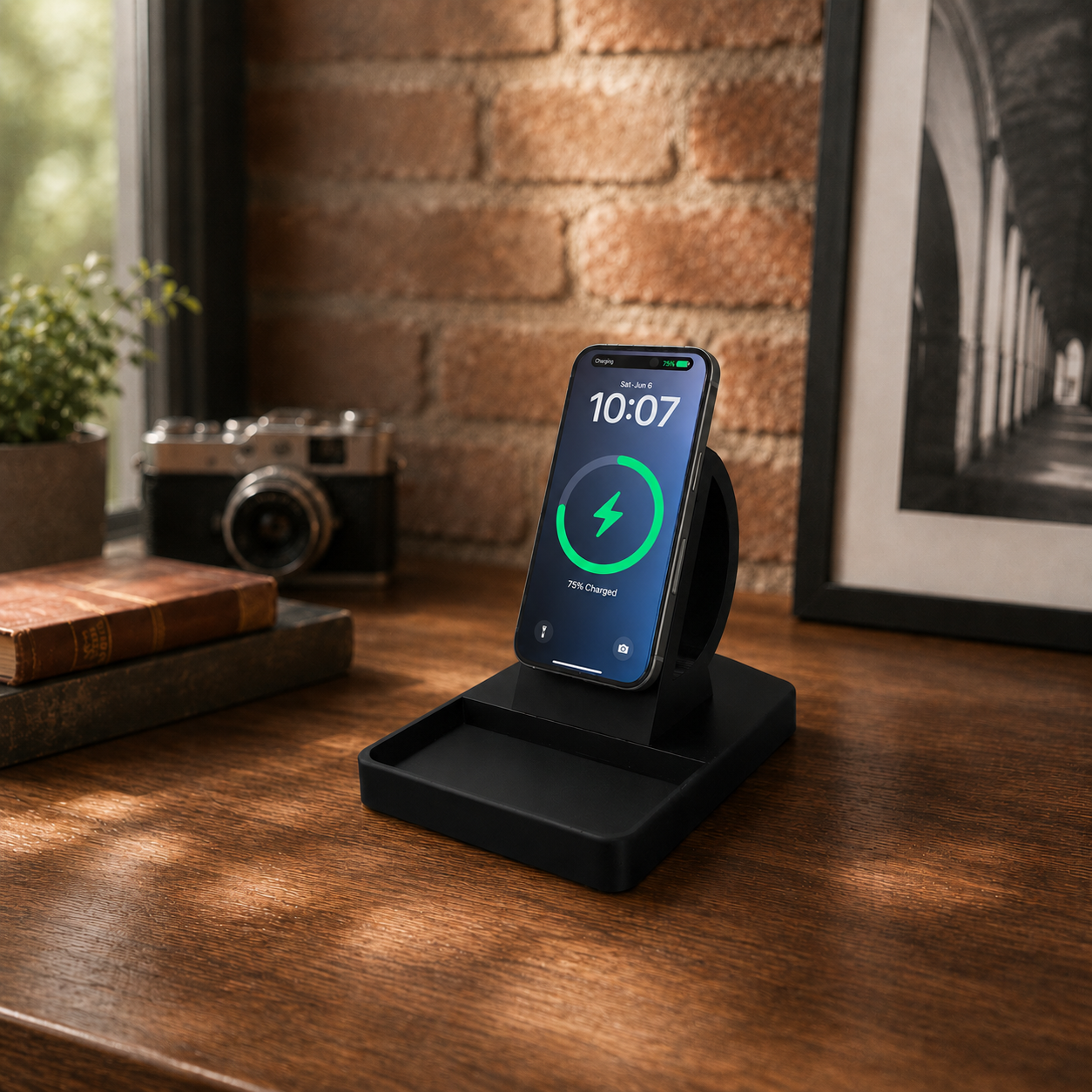 MagSafe Charging Stand with Tray – 25W Wireless Charger for iPhone