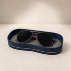 Eco-Friendly Eyeglass Tray | Navy Ribbed Valet