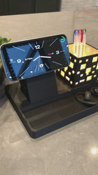 Cube Dock – MagSafe Charging Station with LED Pen Holder & Desk Organizer